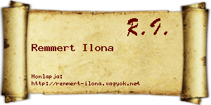 Remmert Ilona névjegykártya